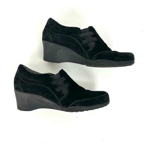 Aerosoles black suede wedge shoes - Picture 3 of 9